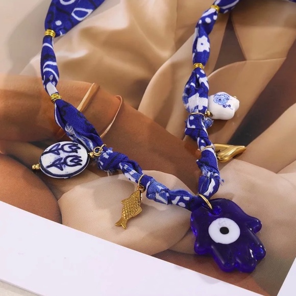 Evil eye bandana necklace - Picture 2 of 4